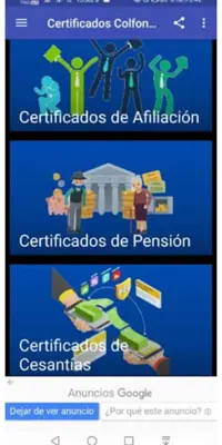 Certificados Colfondos android App screenshot 0