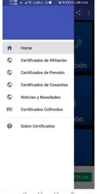 Certificados Colfondos android App screenshot 2